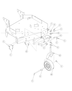 Caster Assembly Diagram and Parts List for G1548 55AE232S150-WAM Cub Cadet Lawn Mower